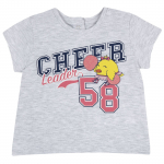 Футболка Chicco принт Cheer Leader, для девочки — Серый, р.74