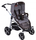 Коляска 2 в 1 Patron Fenix 4C-S (серебряная рама) — tweed smoke grey 662