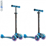 Самокат GLOBBER PRIMO PLUS TITANIUM с 3 светящимися колесами — Neon Blue