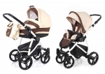 Коляска 2 в 1 Esspero Newborn Lux (шасси White) — Beige Brown