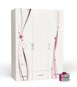 Шкаф 3х дверный ABC-KING Принцесса — без зеркал каркас белый