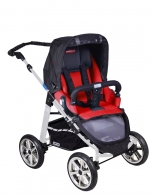 Коляска 2 в 1 Patron Fenix 4XC-S (серебряная рама) — gento chili red 628