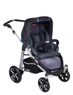 Коляска 2 в 1 Patron Fenix 4C-S (серебряная рама) — gento smoke grey 605