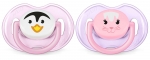 Пустышка Philips Avent силиконовая "Домашние животные", 0-6 мес., 2 шт., для девочки, 83512
