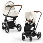 Коляска 2 в 1 Cybex Priam IV (шасси Chrome Brown) — Off White